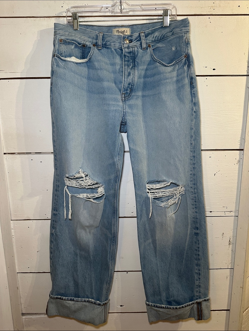 Madewell Low Slung Baggy Cuffed Jeans